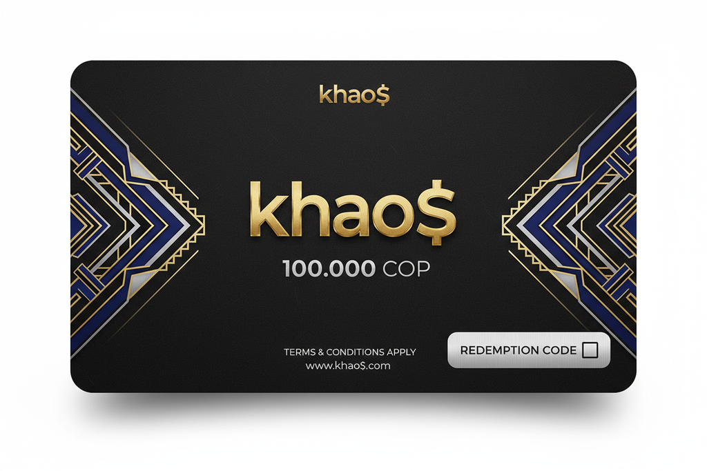 tarjeta de regalo dela marca con valor a 100.000 pesos colombianos