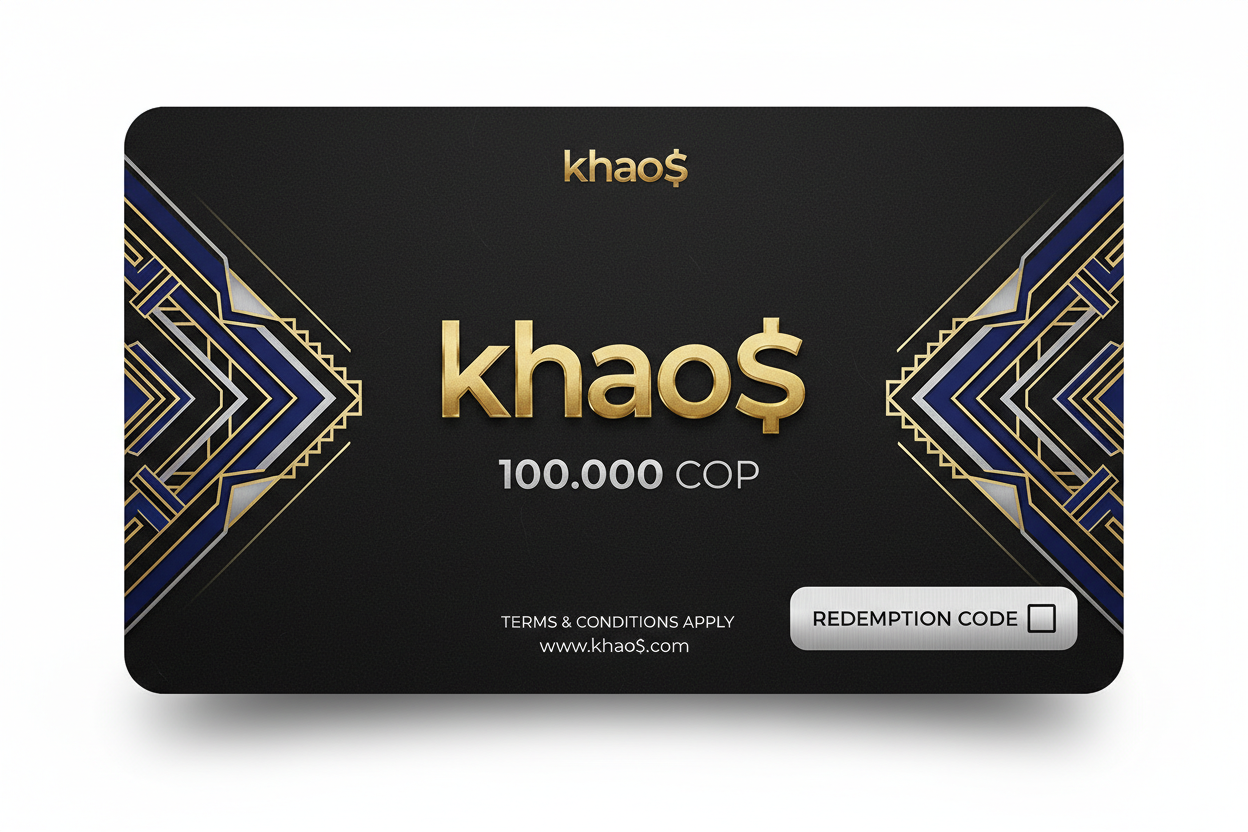 tarjeta de regalo dela marca con valor a 100.000 pesos colombianos